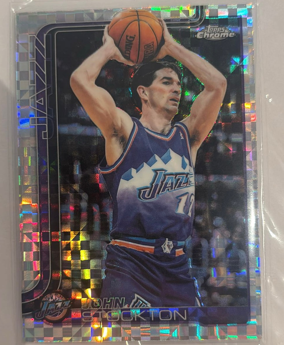 John Stockton Topps Trading Card Prisma