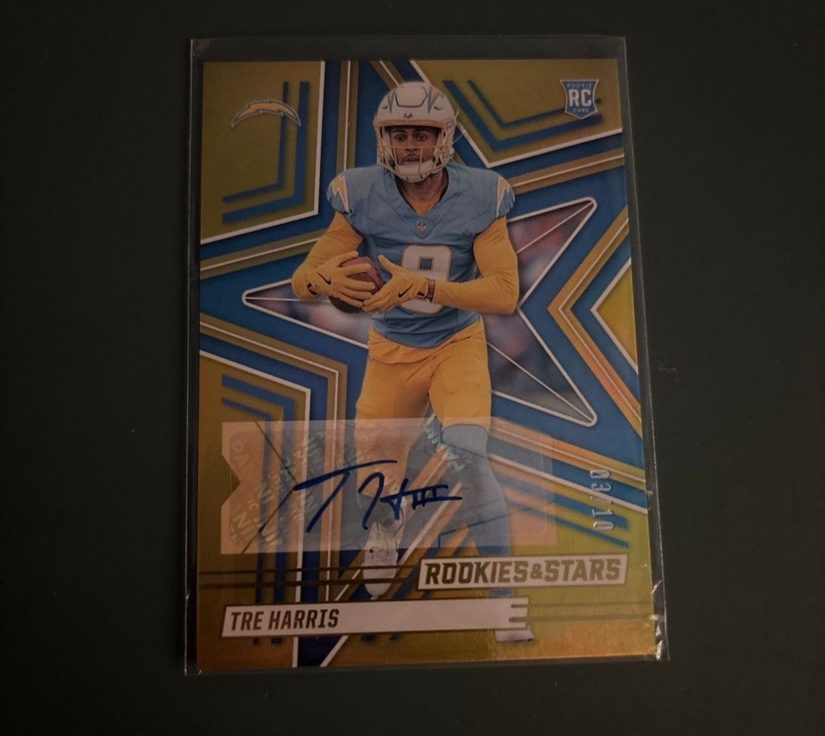 Tre Harris LA Chargers Rookie Stars Autogramm, numberedTrading Card
