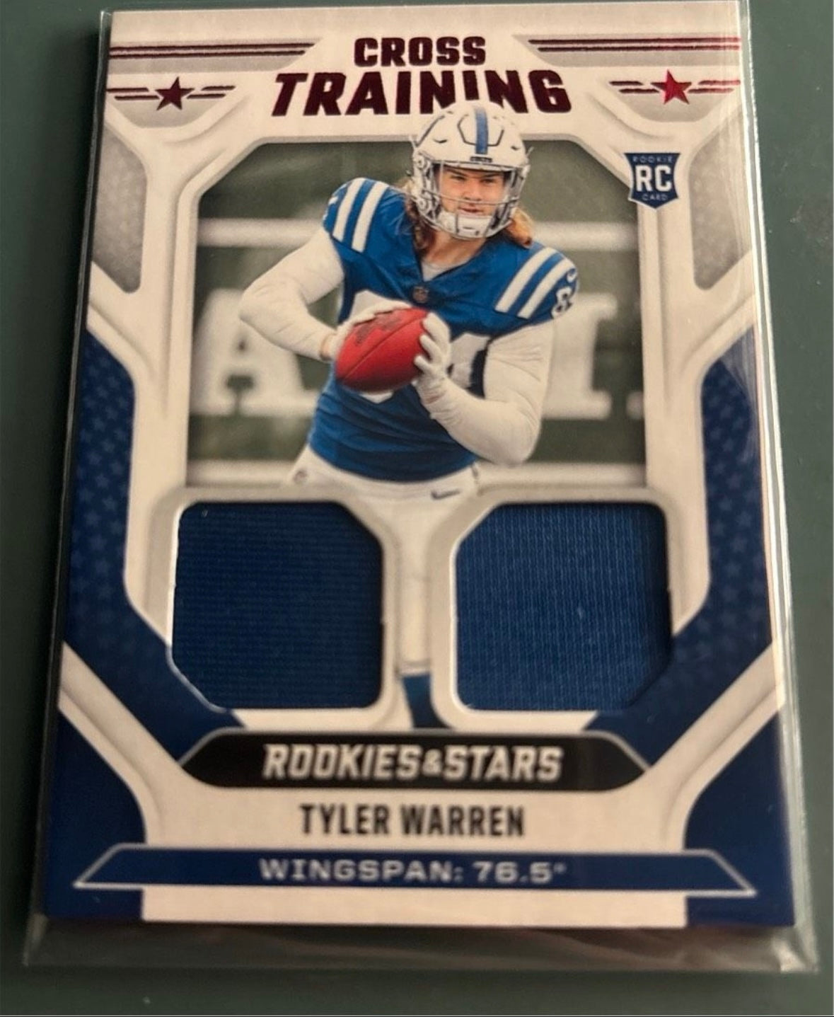 Tyler Warren Rookie Card Cross Training with Jersey Pieces